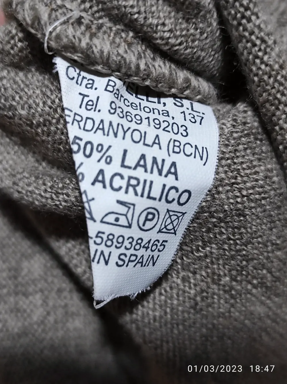 Jersey de lana cuello alto con cremallera Leon talla 58 sirve para XL, XXL, foto 3