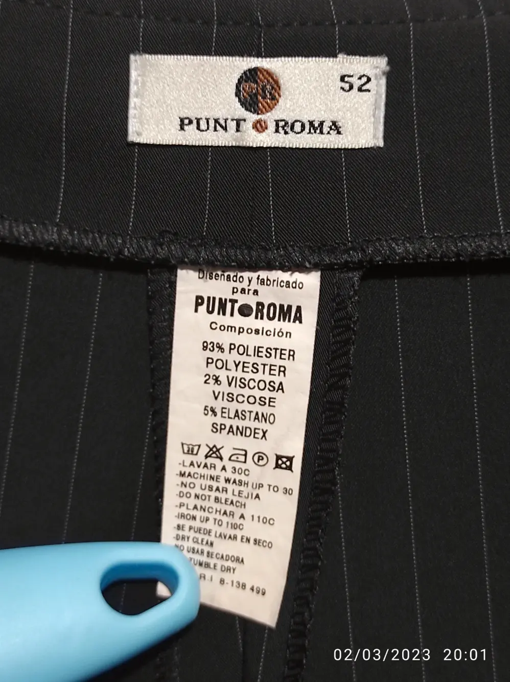 Pantalon a rayas Punt Roma talla 52, foto 3