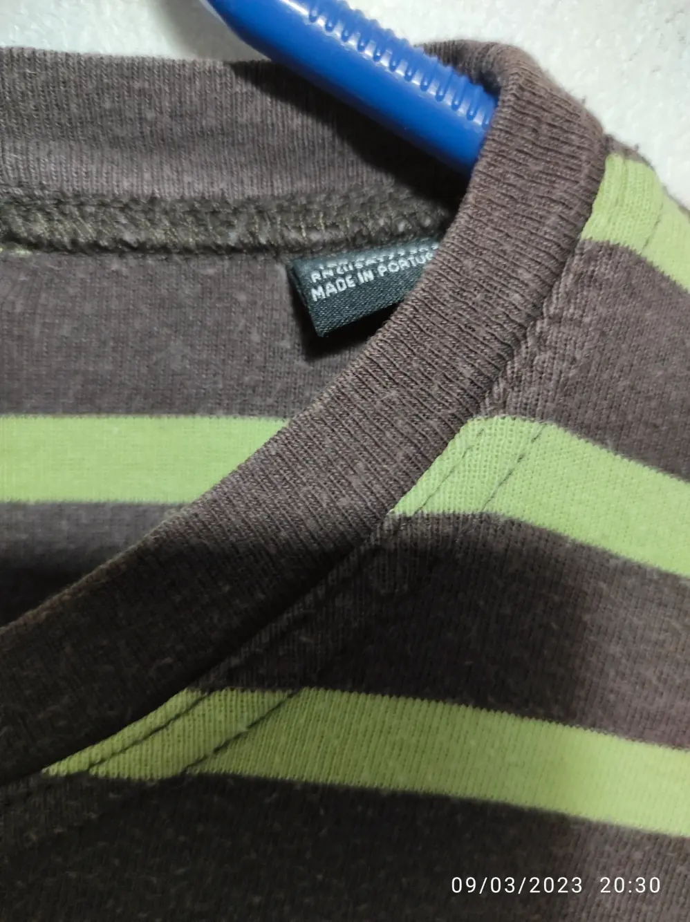 Camiseta a rayas manga corta Zara man talla L sirve para M ver medidas, foto 3