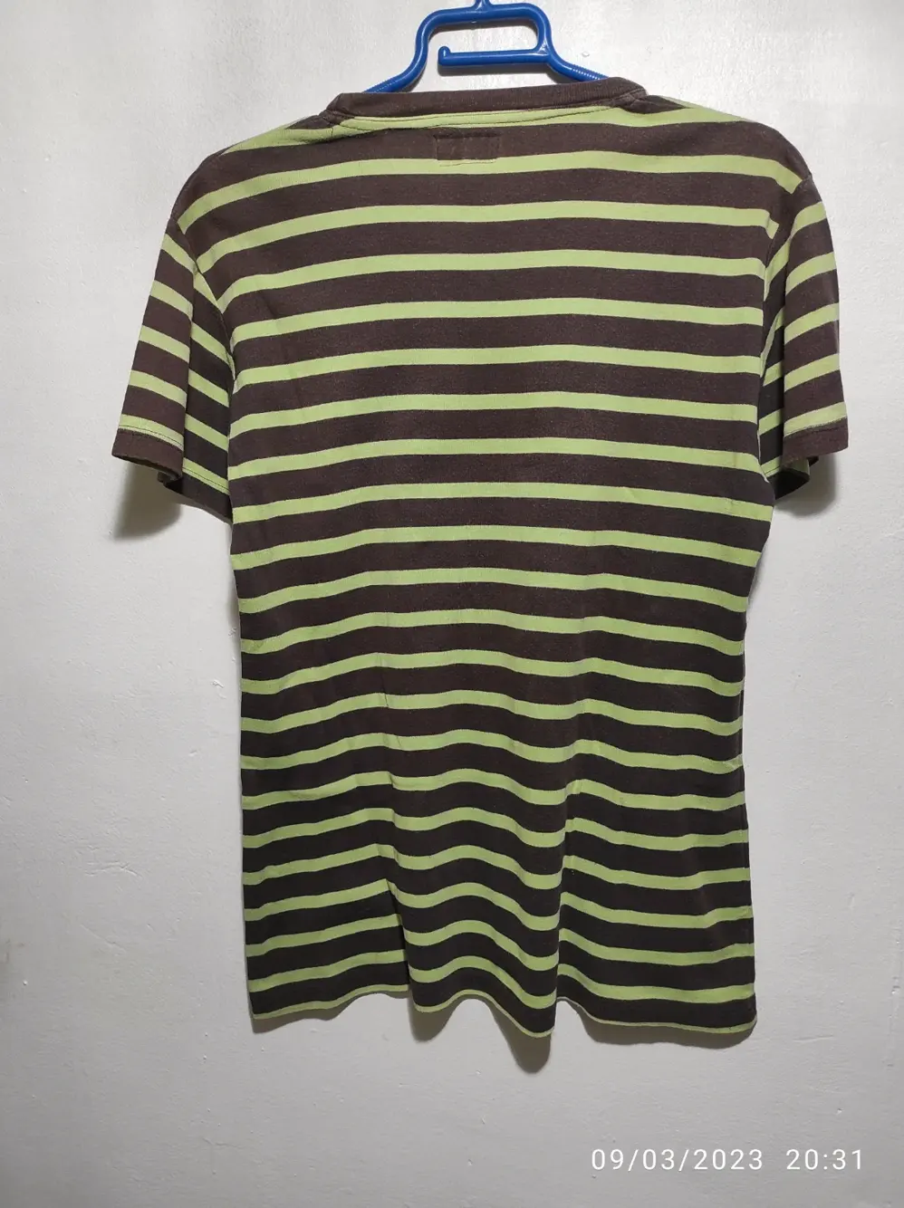 Camiseta a rayas manga corta Zara man talla L sirve para M ver medidas, foto 4
