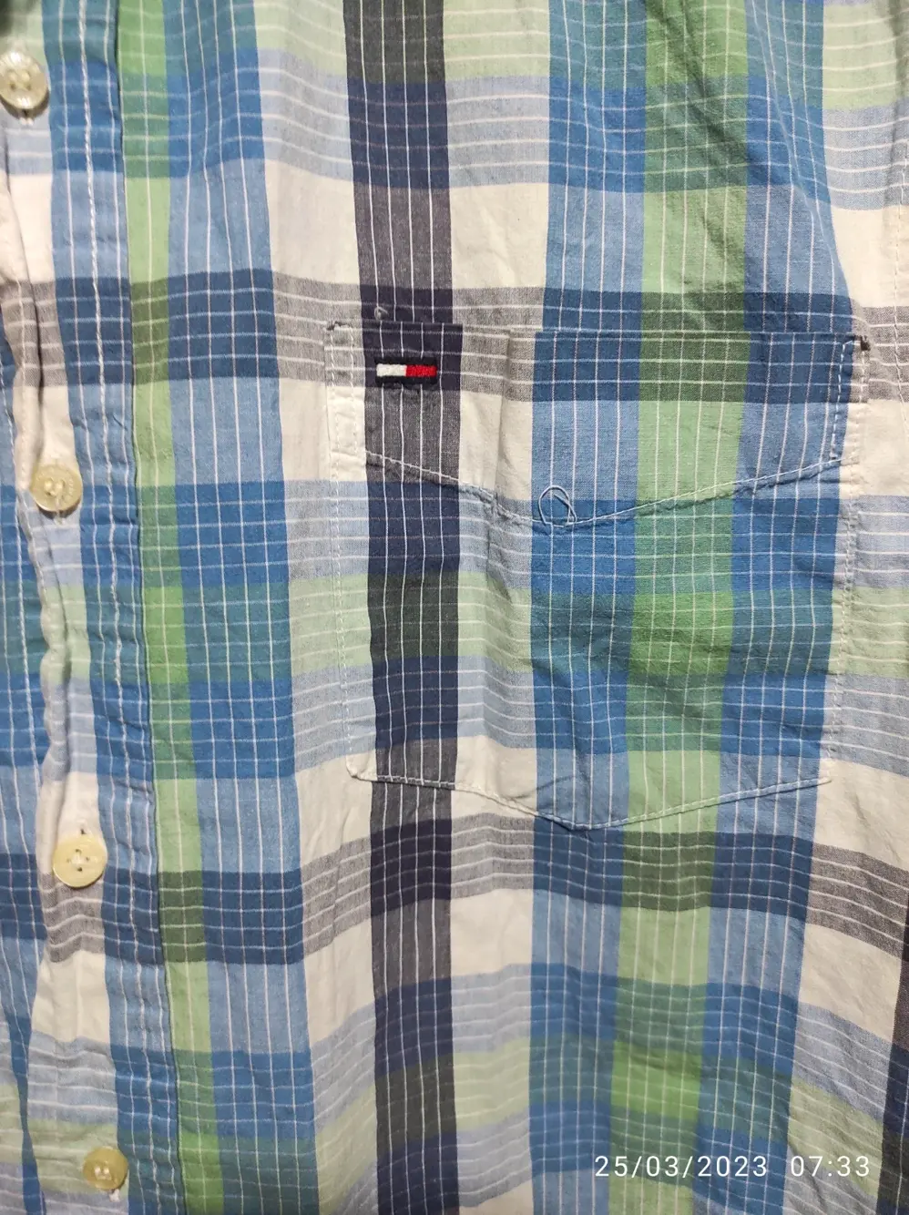 Camisa sin mangas a cuadros Tommy Hilfiger talla L pero es mas una M ver medidas, foto 2