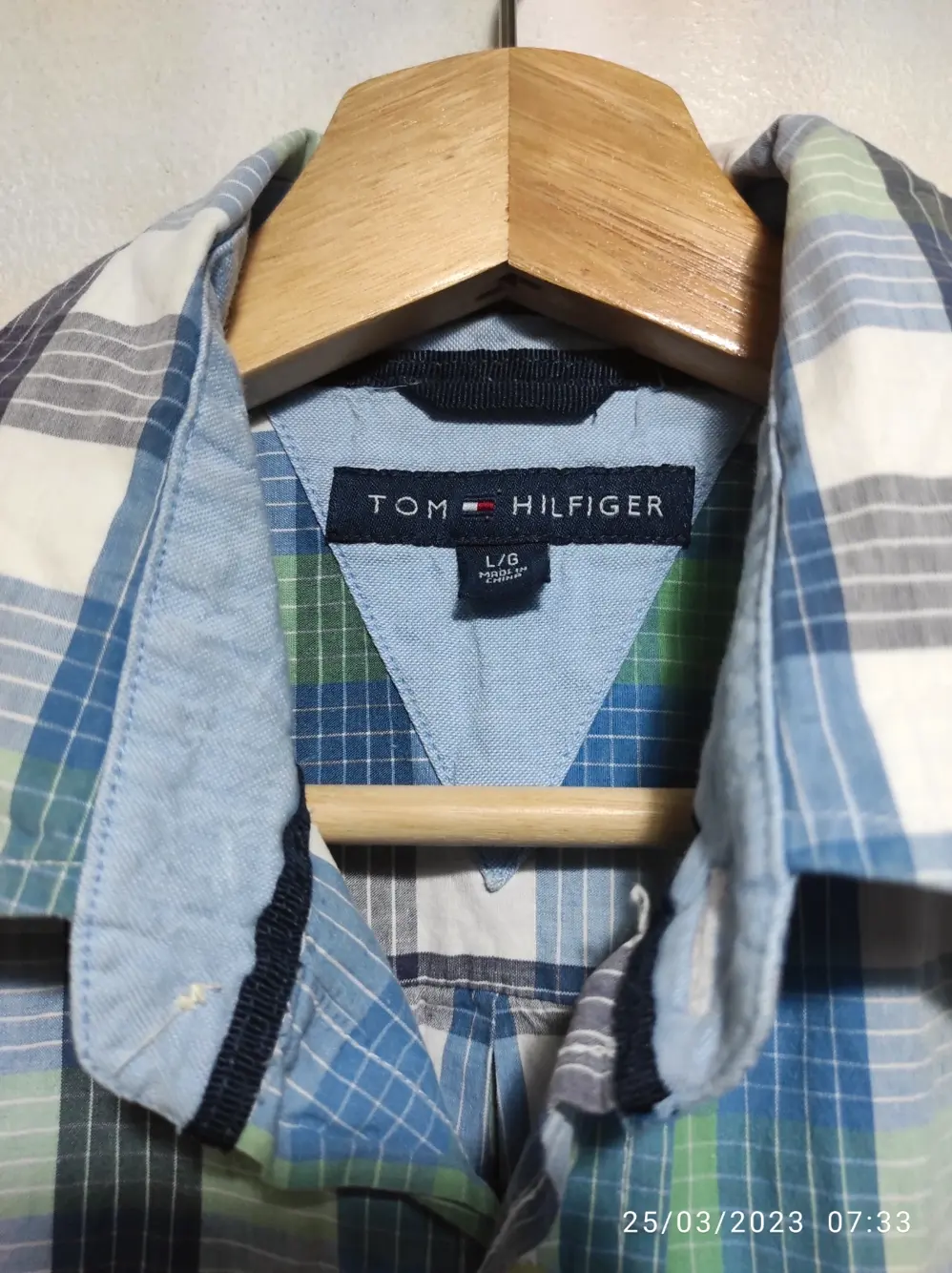 Camisa sin mangas a cuadros Tommy Hilfiger talla L pero es mas una M ver medidas, foto 3