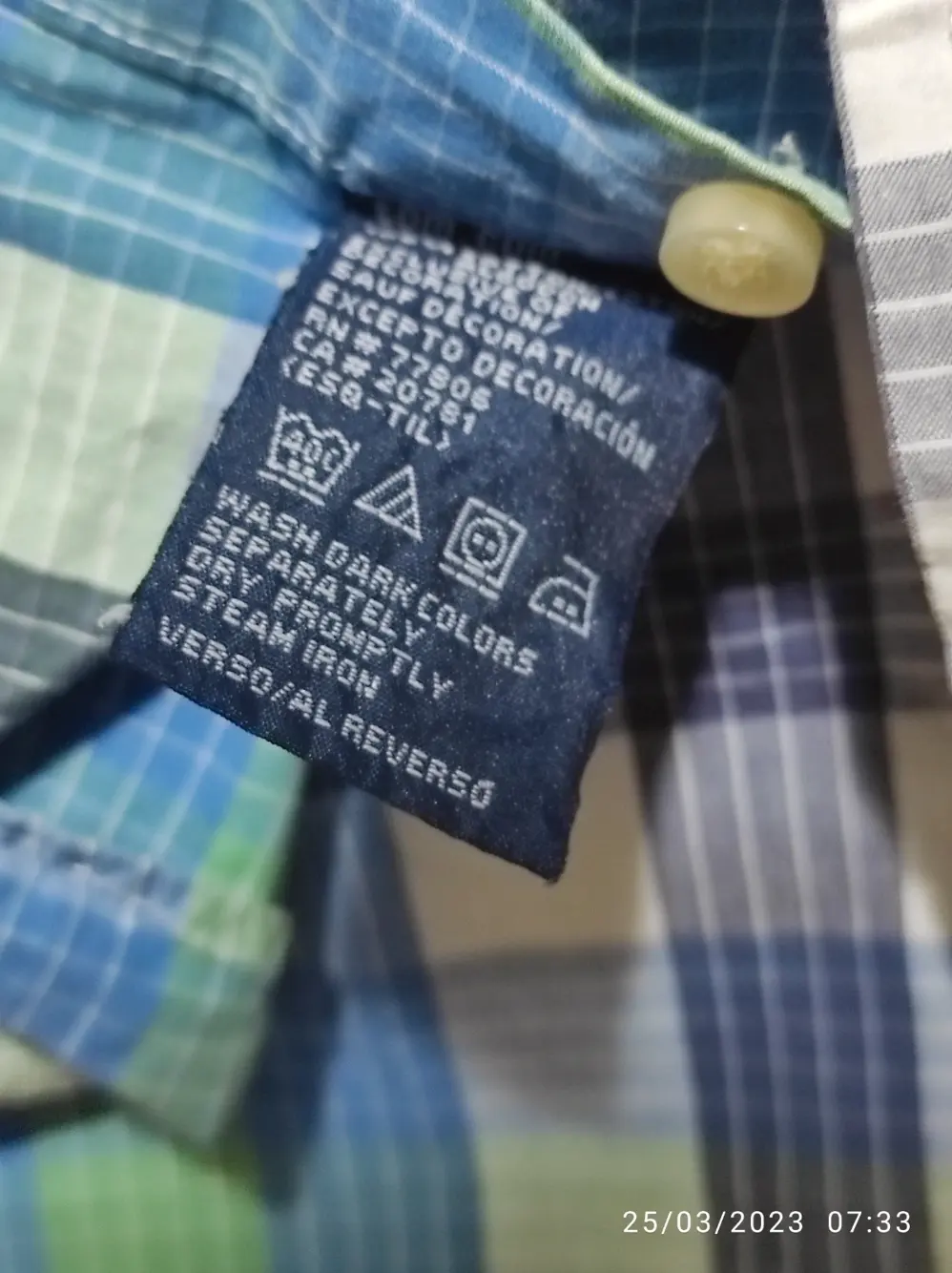 Camisa sin mangas a cuadros Tommy Hilfiger talla L pero es mas una M ver medidas, foto 4