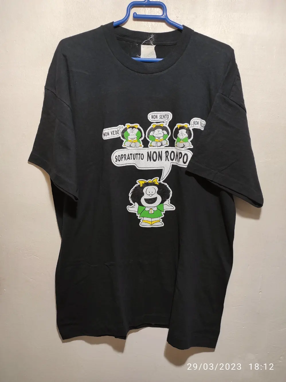 Camiseta vintage manga corta Mafalda screen stars talla XL