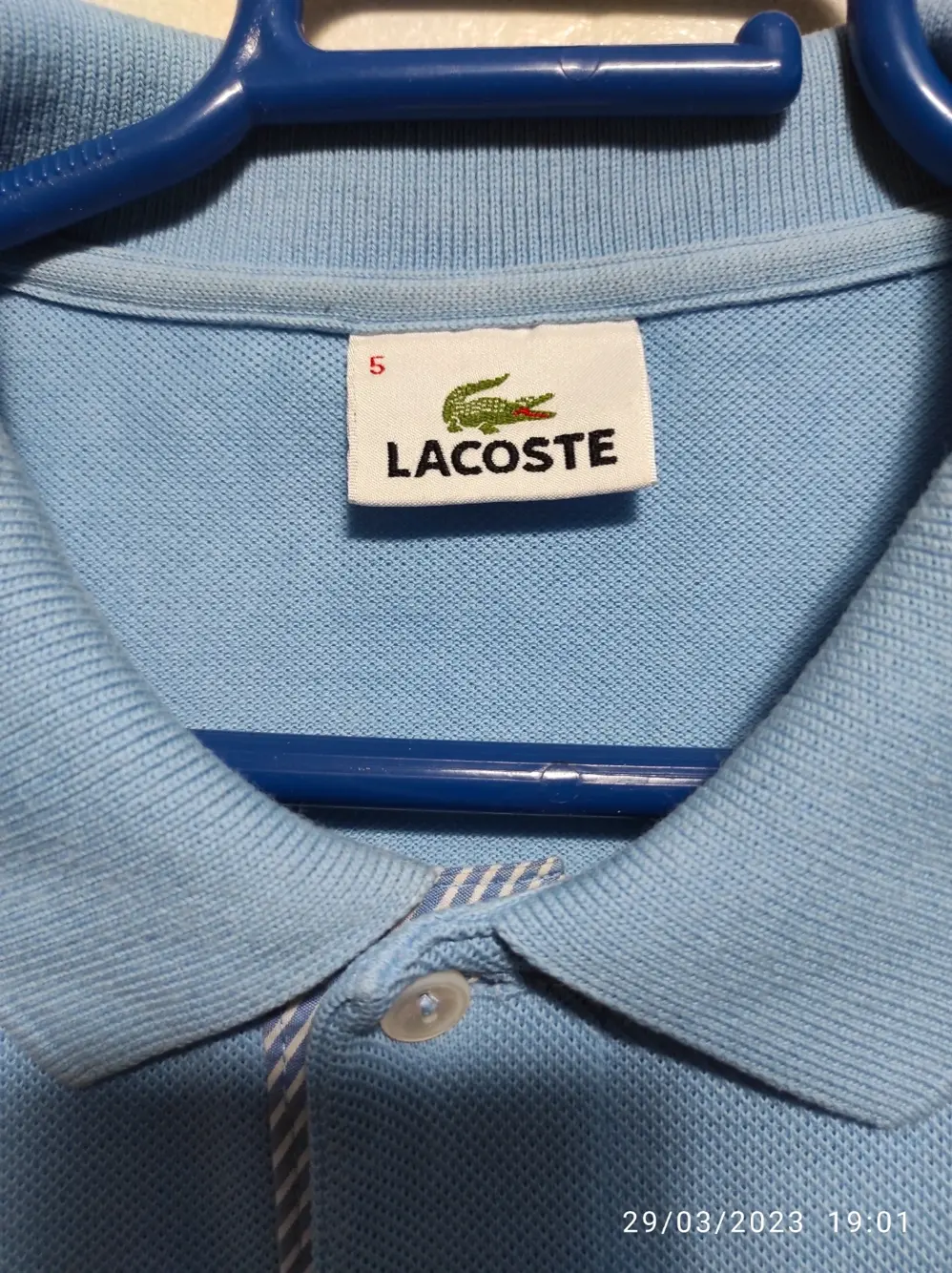 Polo manga corta Lacoste talla 5 equivale a una L ver medidas, foto 2