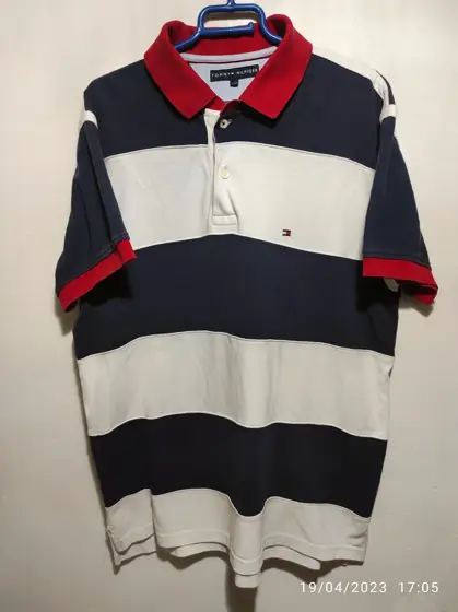 Polo a rayas manga corta Tommy Hilfiger talla L
