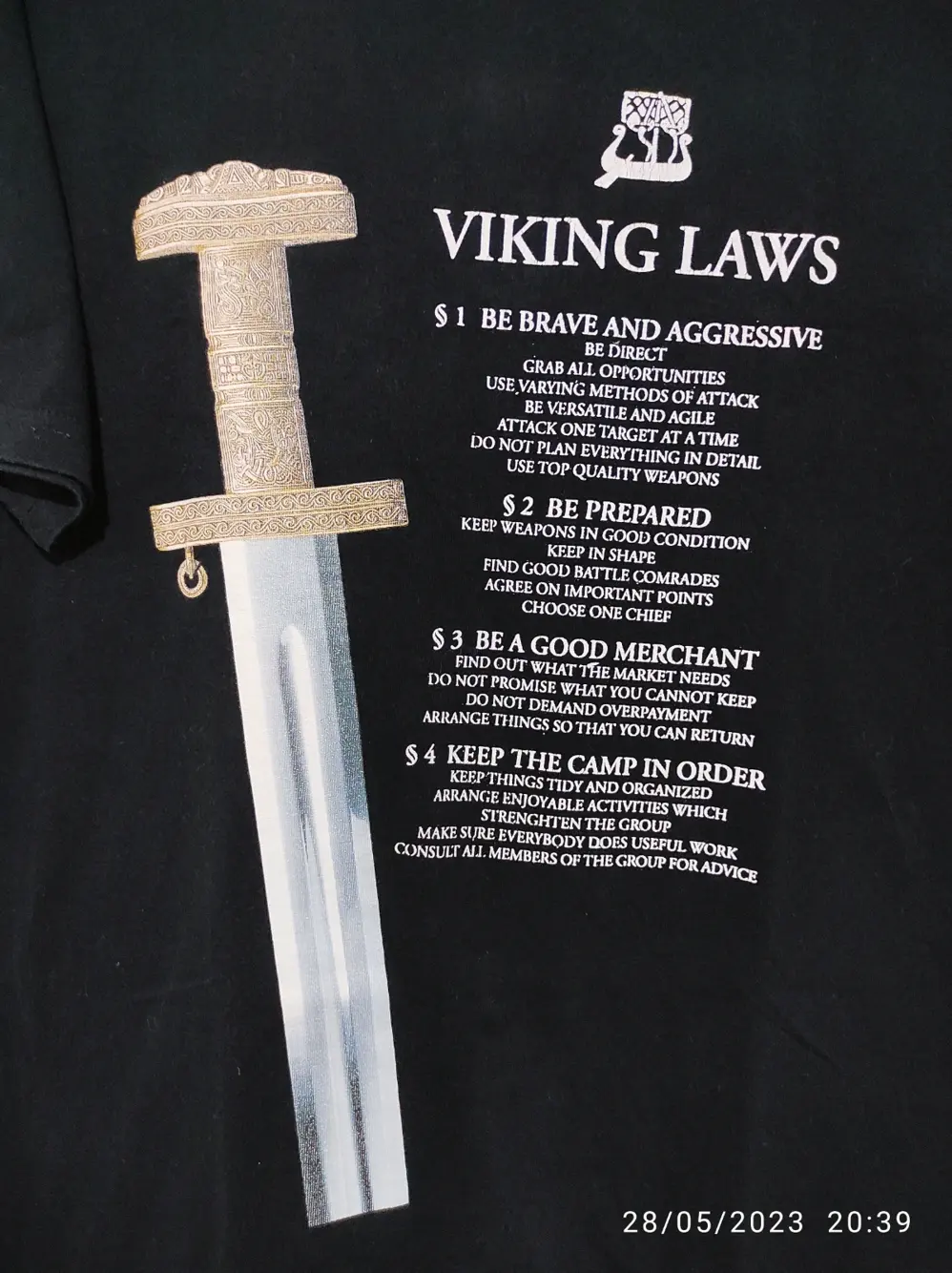Camiseta manga corta Víking laws Norway talla M, foto 2