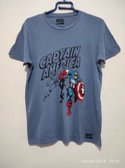 Camiseta manga corta Captain America talla S Marvel comics