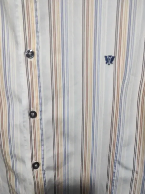 Camisa a rayas manga corta caramelo talla XL, foto 2