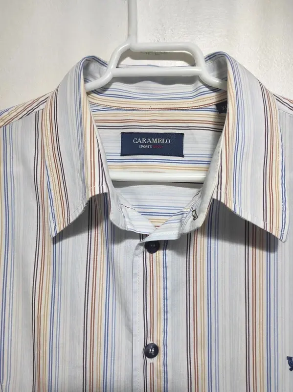 Camisa a rayas manga corta caramelo talla XL, foto 3