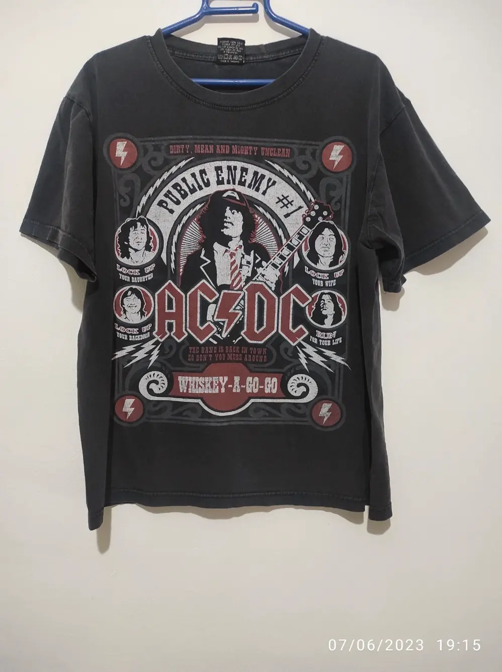 Camiseta vintage AC/DC Public enemy talla L