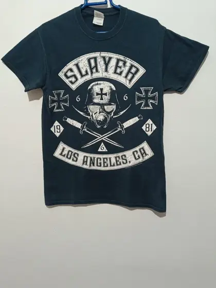 Camiseta manga corta Slayer Los Angeles 1981 talla S Gildan