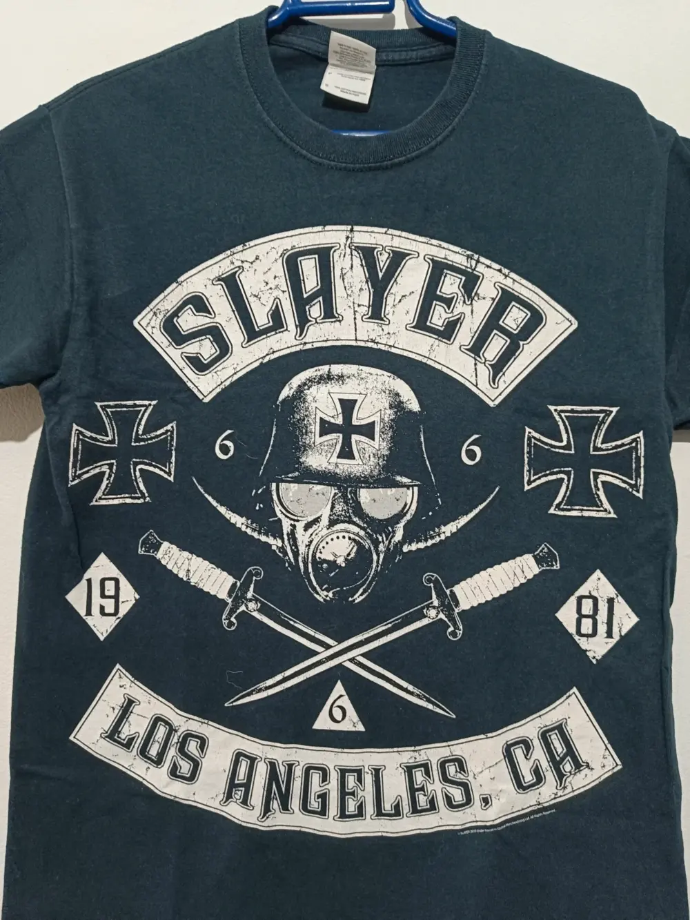 Camiseta manga corta Slayer Los Angeles 1981 talla S Gildan, foto 4