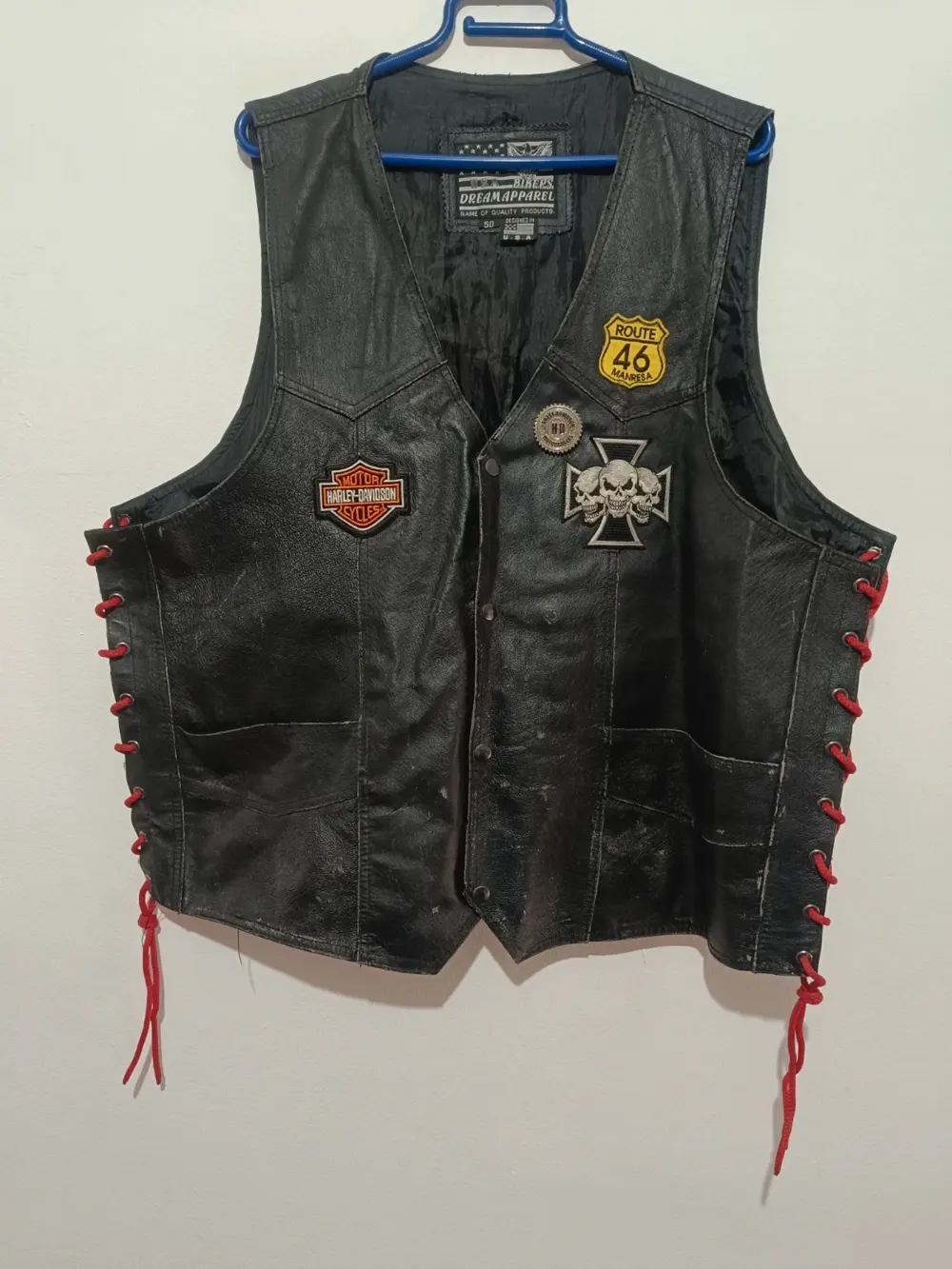 Chaleco Motard 100% leather Bikers Dream Apparel made in USA talla 50