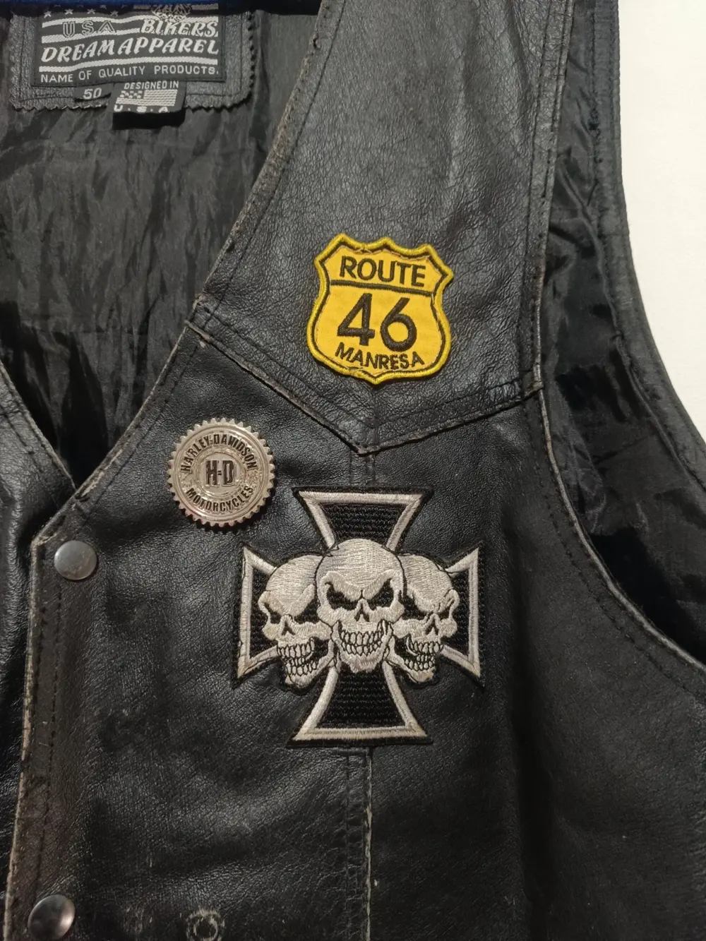 Chaleco Motard 100% leather Bikers Dream Apparel made in USA talla 50, foto 4