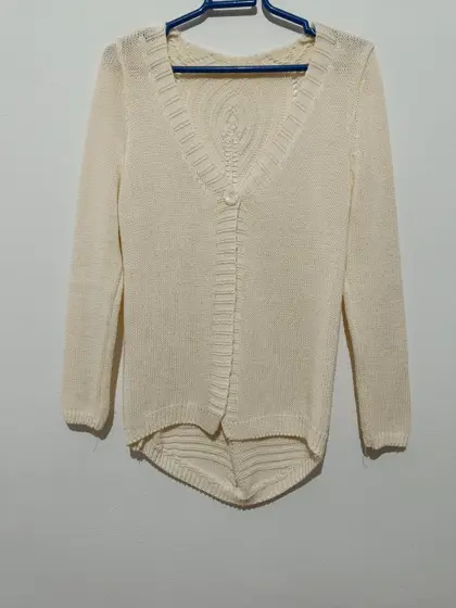 Jersey de lana cardigan Made In Italy talla única sirve para S ver medidas