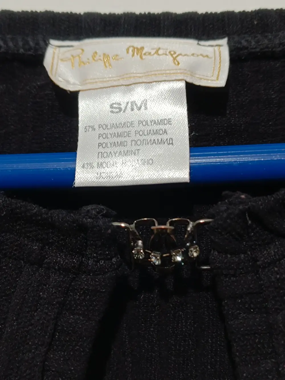 Jersey plisado negro Philippe Matignon talla S/M, foto 2
