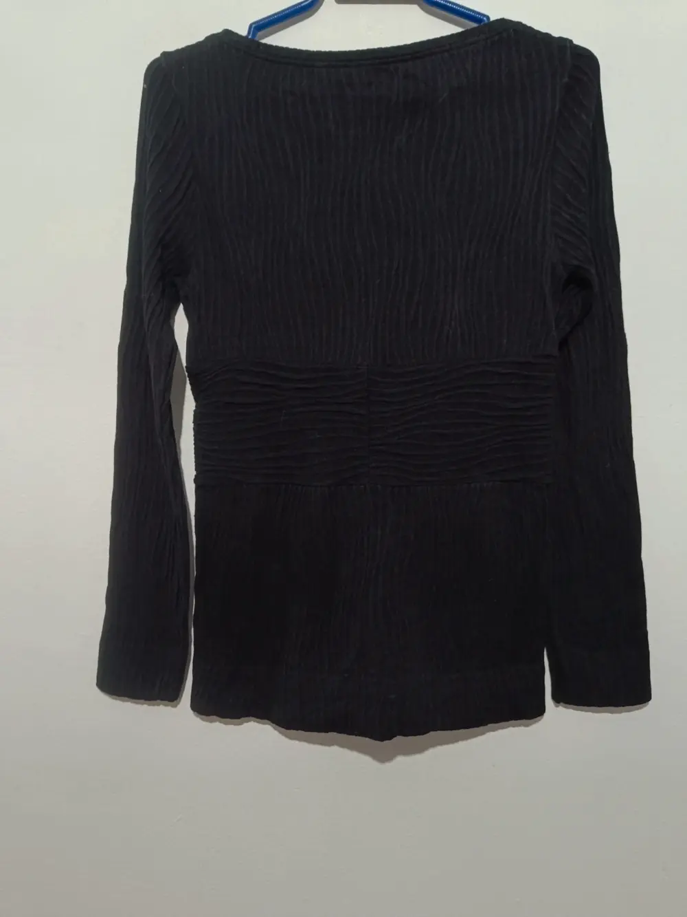 Jersey plisado negro Philippe Matignon talla S/M, foto 3