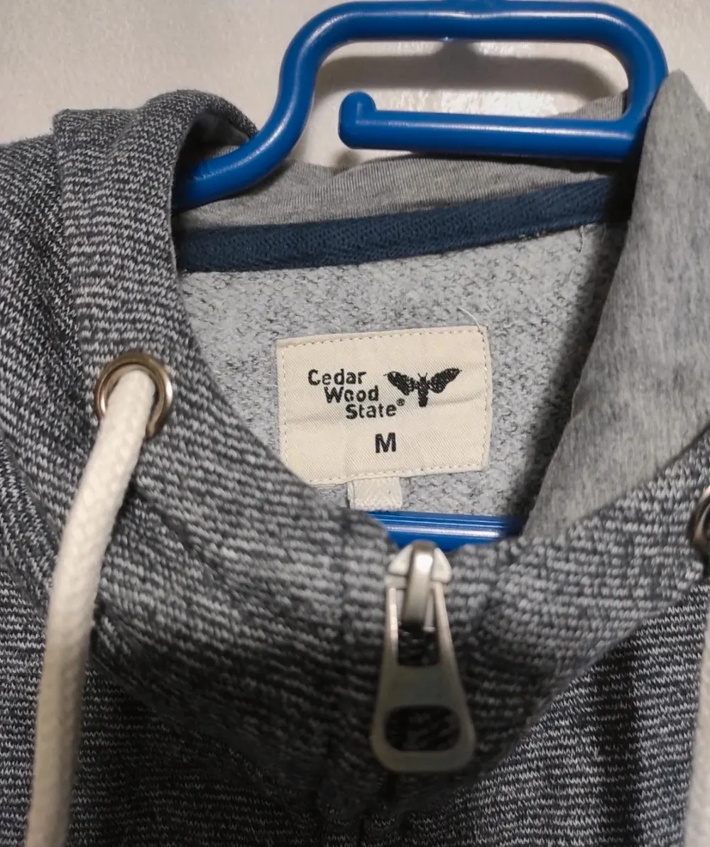 Sudadera vintage con capucha y cremallera Cedar wood State talla M, foto 4
