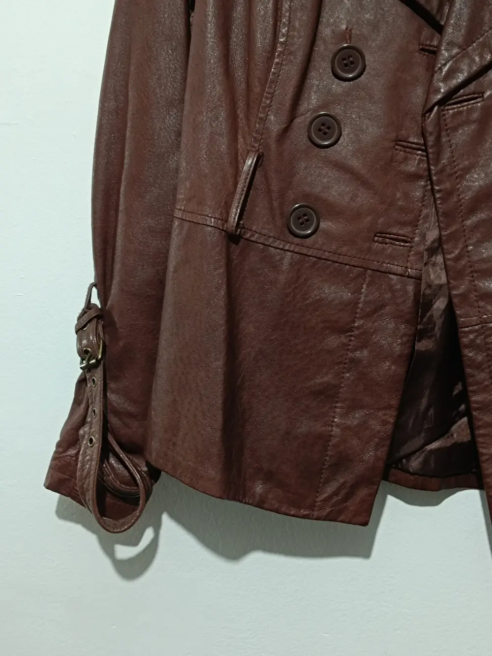 Chaqueta de cuero Vintage Blanco talla S, foto 3