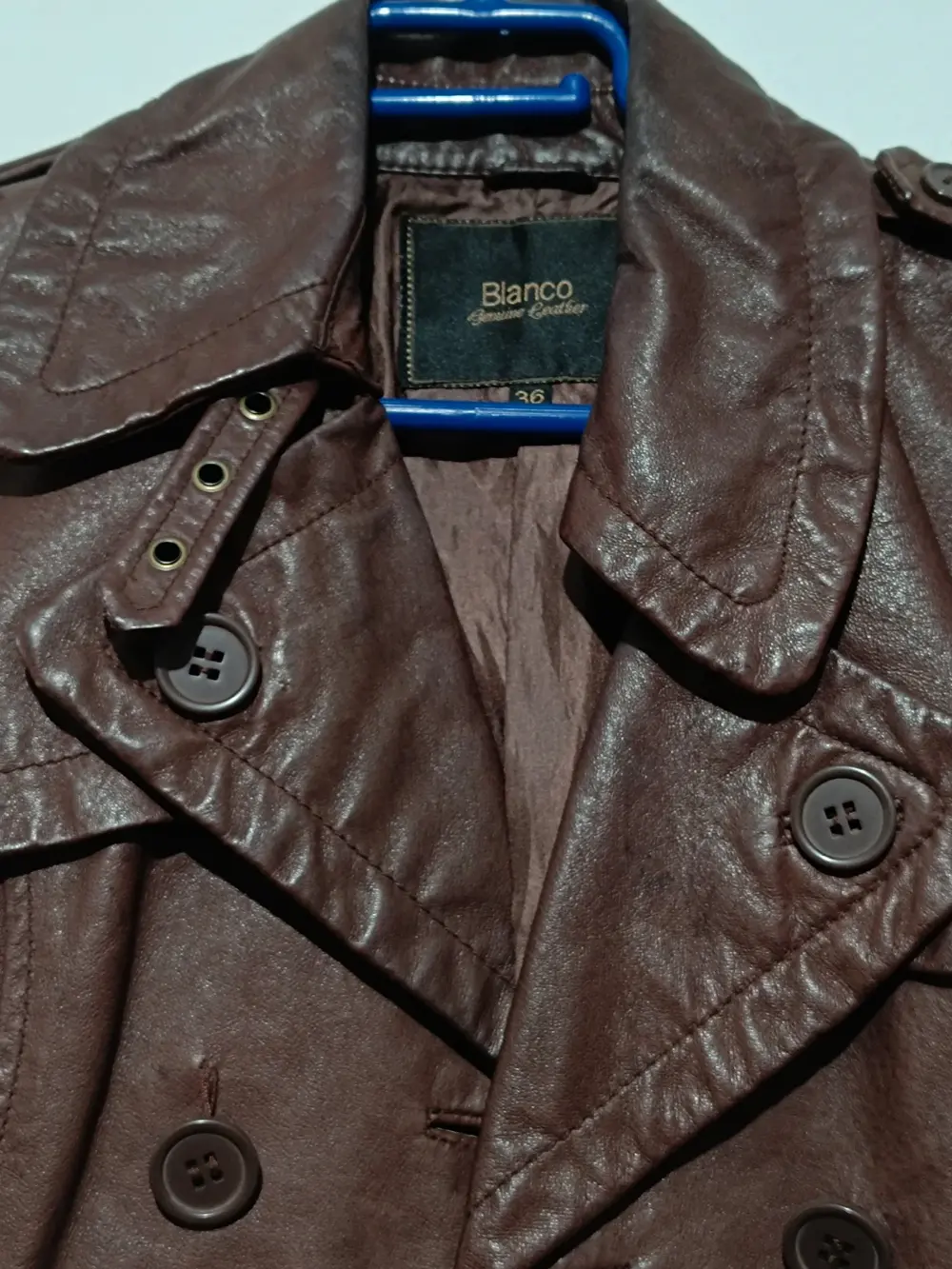 Chaqueta de cuero Vintage Blanco talla S, foto 4