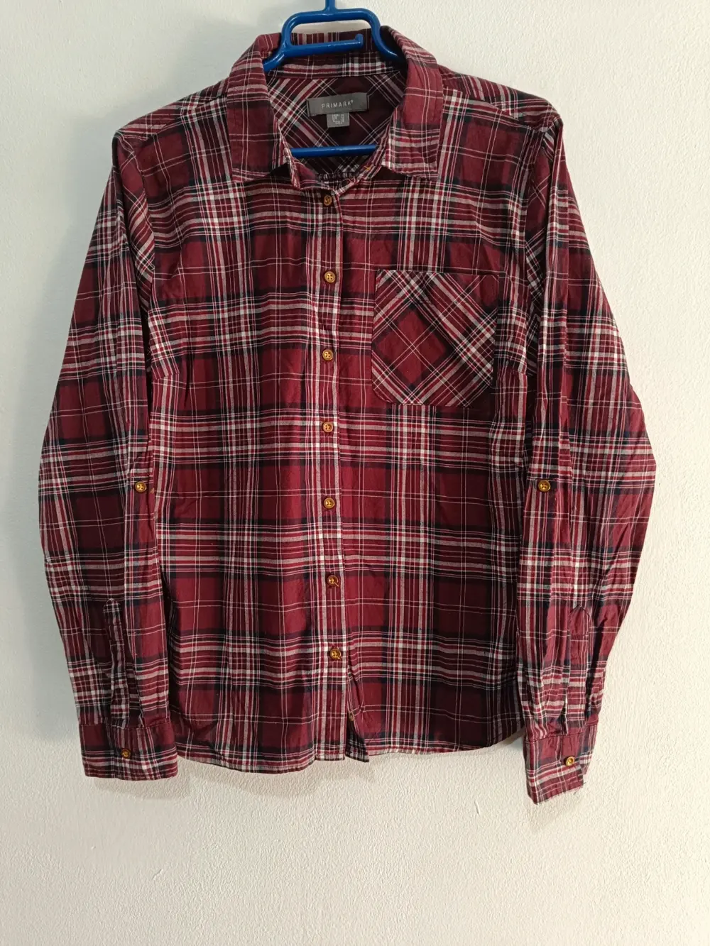 Camisa a cuadros manga larga Primark talla 42
