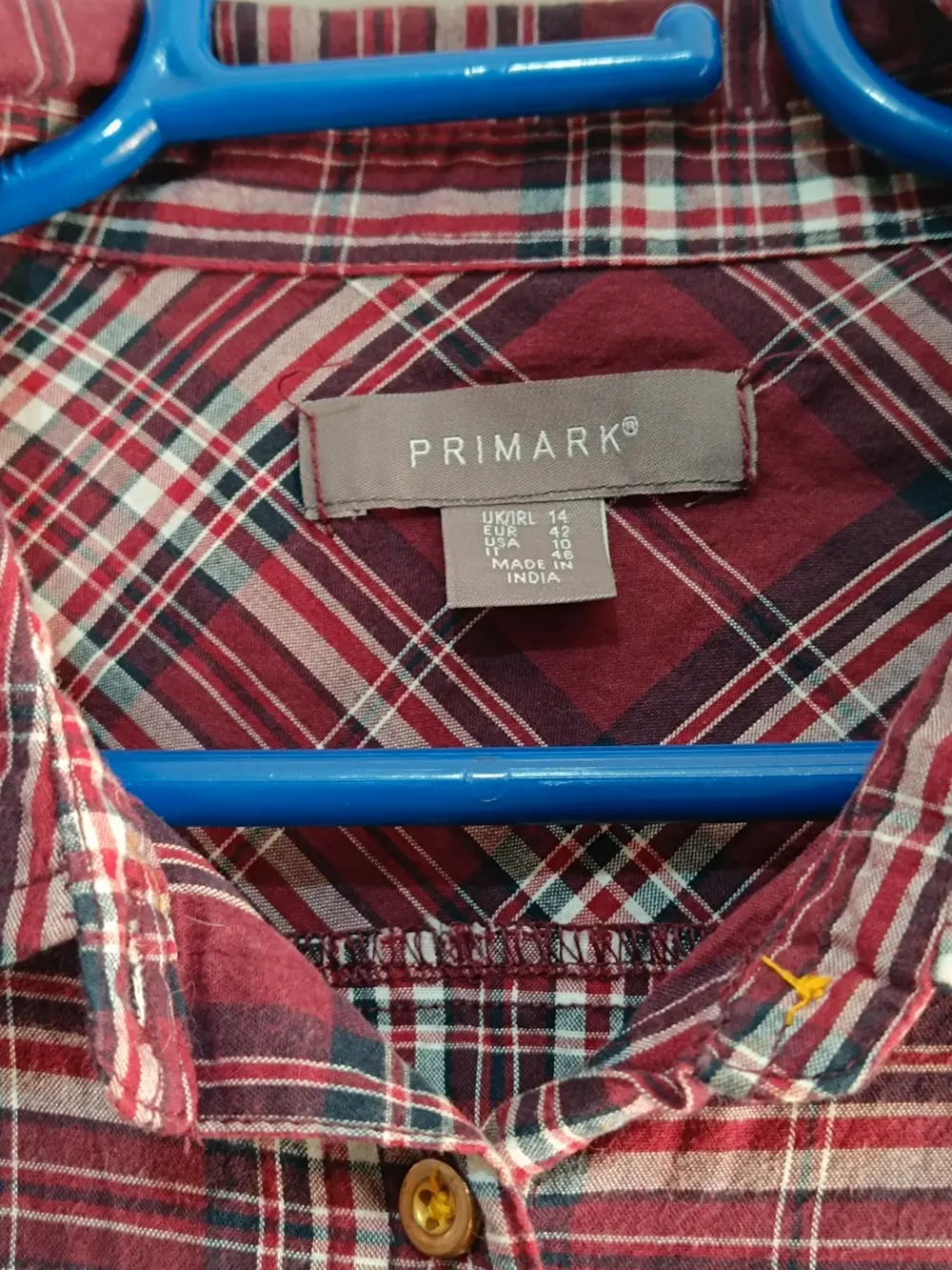 Camisa a cuadros manga larga Primark talla 42, foto 3