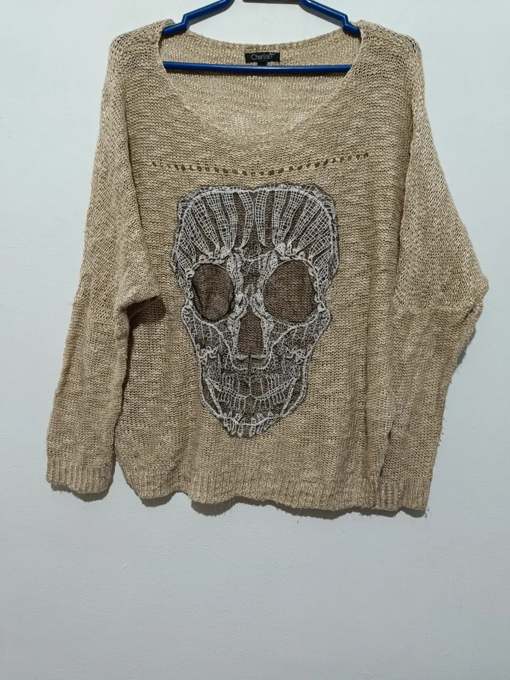 Jersey cardigan patrón de calavera Charlise talla L