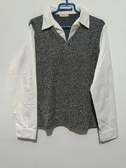 Jersey con mangas de camisa Pure collection talla 3 sirve para L ver medidas