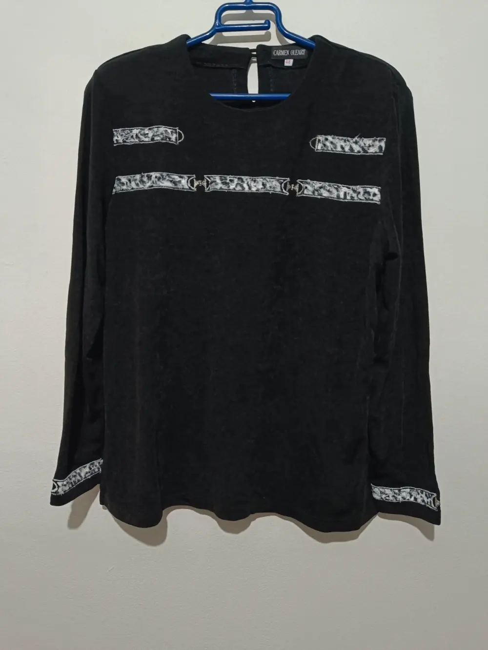 Camiseta blusa manga larga vintage Carmen Oleart talla 48 sirve para L/XL ver medidas