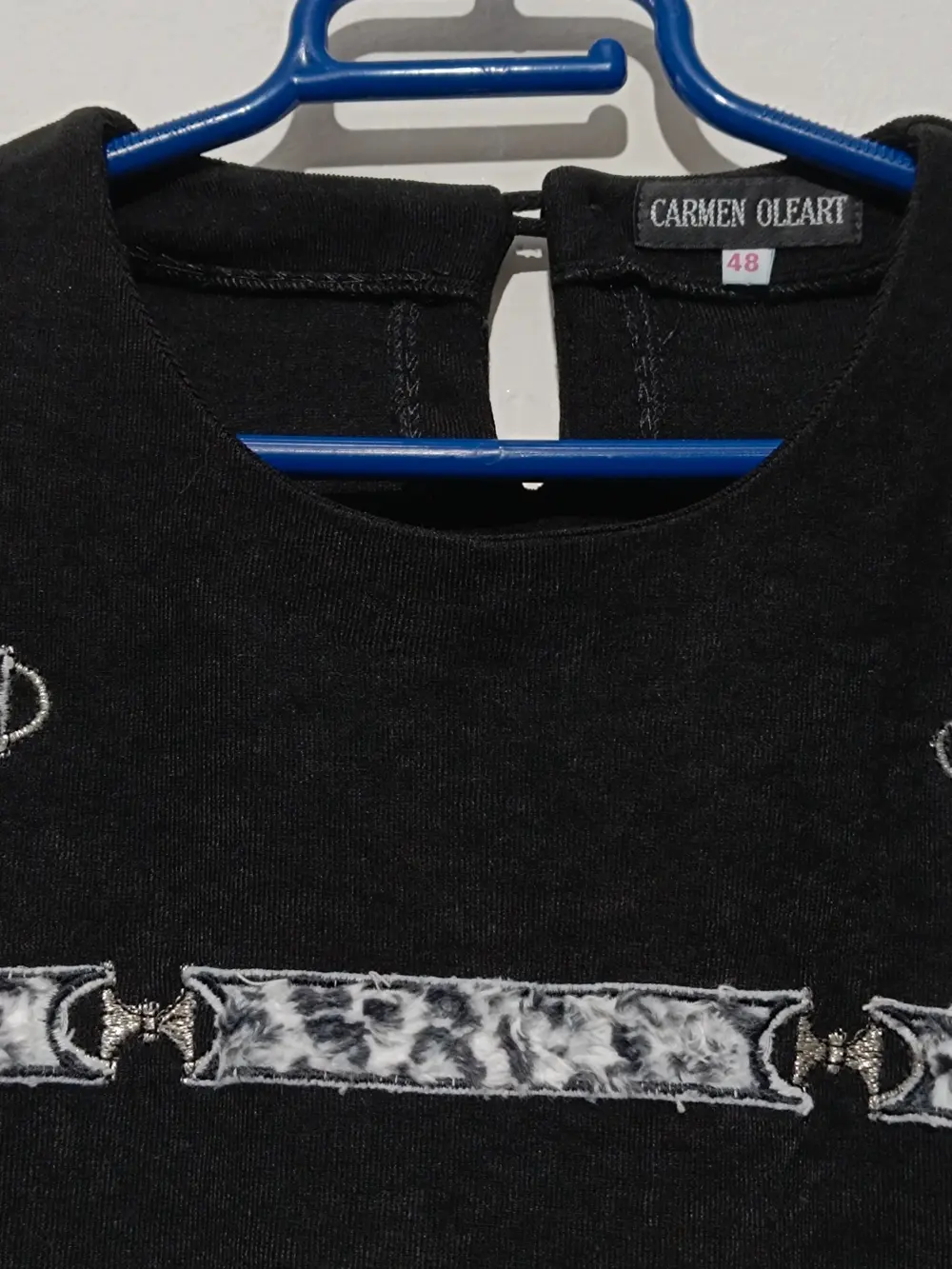 Camiseta blusa manga larga vintage Carmen Oleart talla 48 sirve para L/XL ver medidas, foto 3