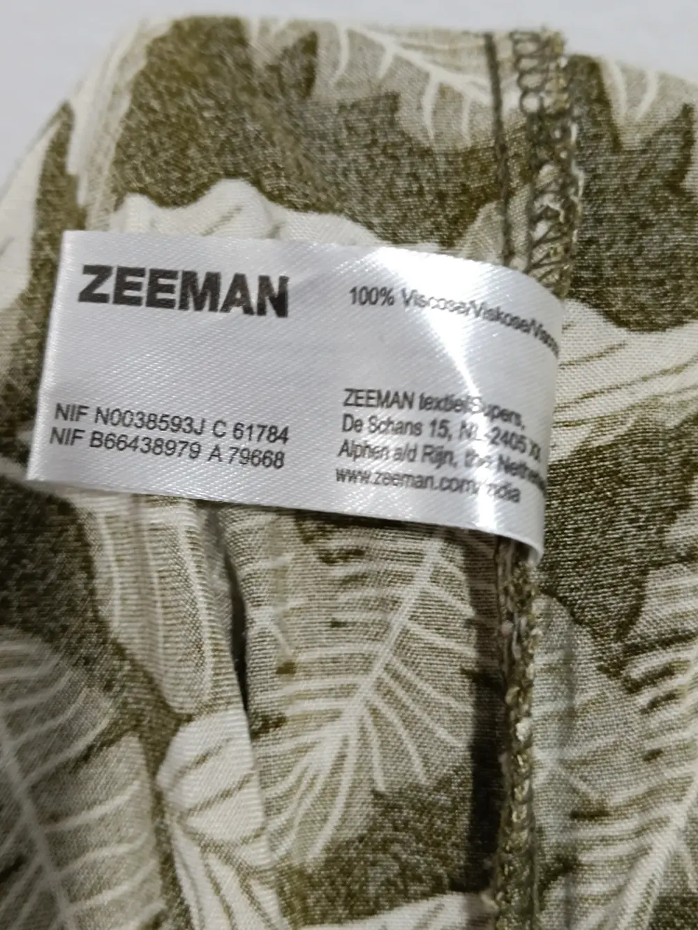 Pantalon estampado hojas Zeeman talla 42 ver medidas, foto 3