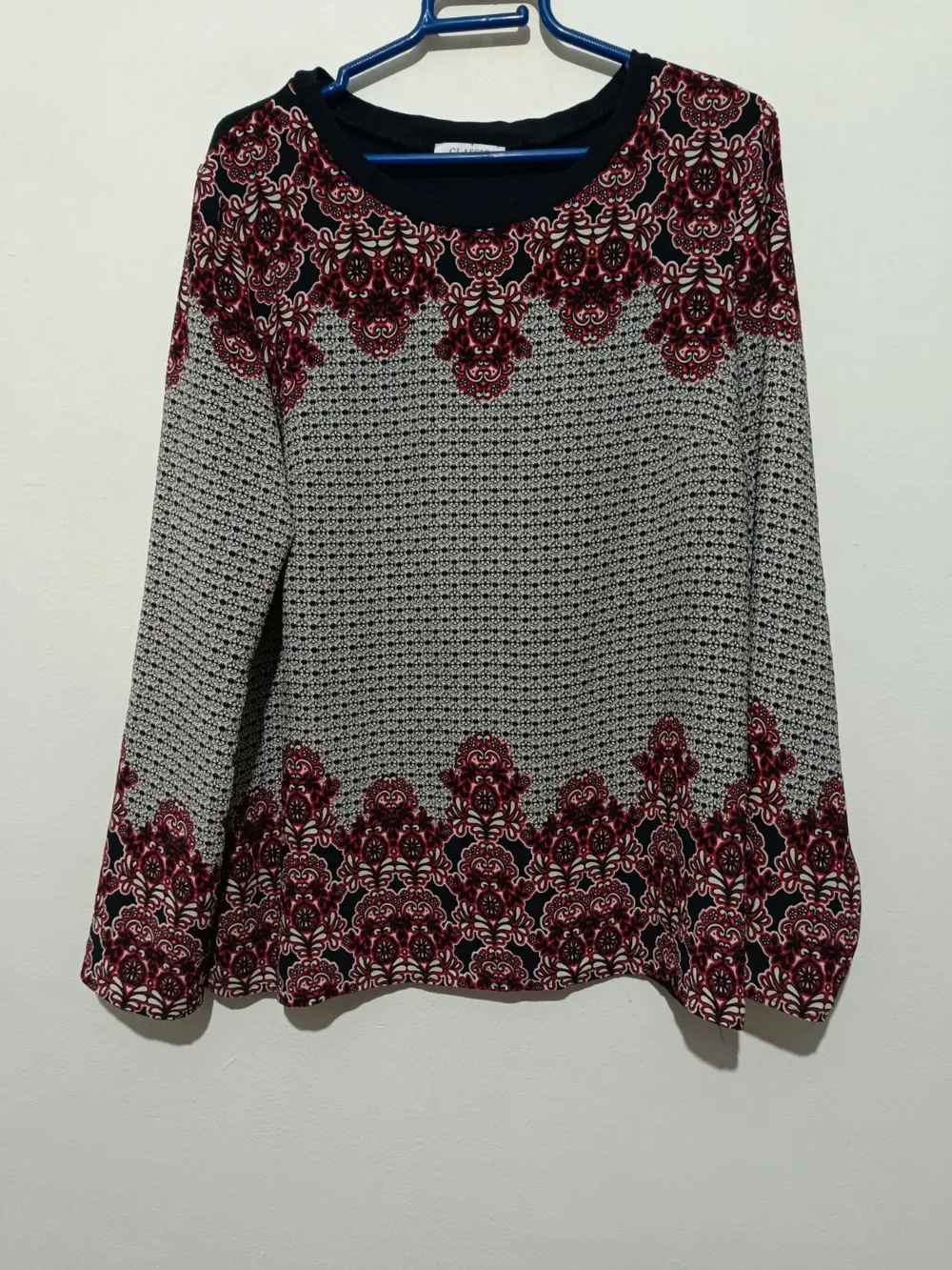 Camiseta blusa combinada manga larga M&S mode classic talla 44