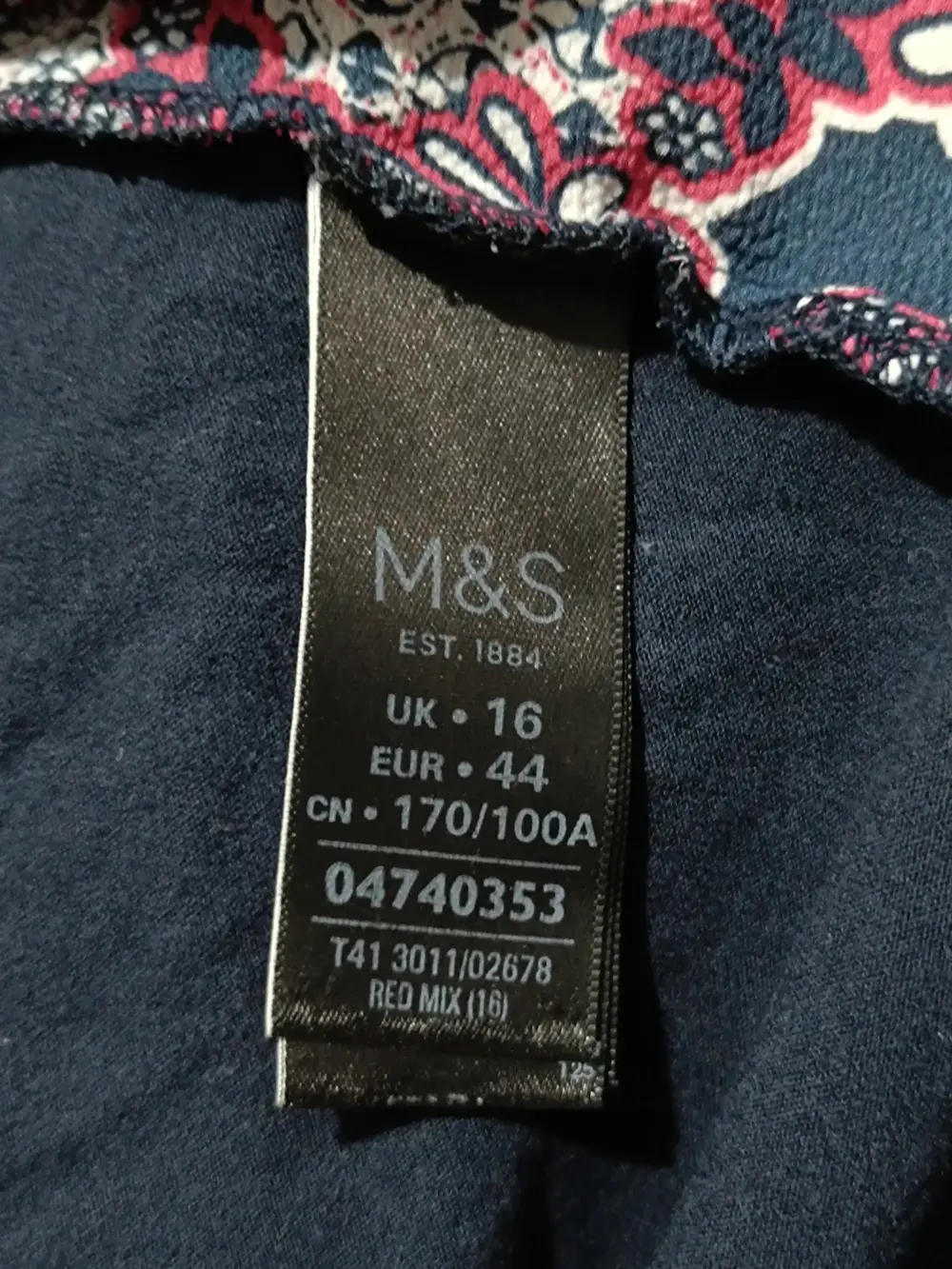 Camiseta blusa combinada manga larga M&S mode classic talla 44, foto 3