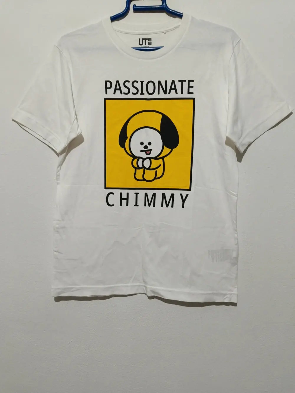 Camiseta manga corta Passionate Chimmy BTS BT21 colección Uniqlo talla XS sirve para S ver medidas