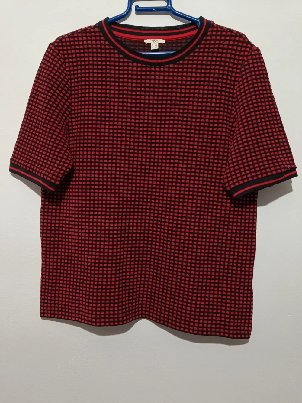 Camiseta a cuadros manga corta EDC talla XL