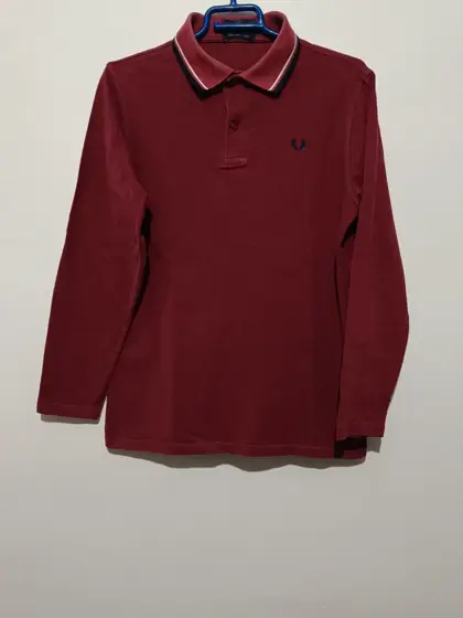 Polo manga larga Fred Perry talla S Cotton pique