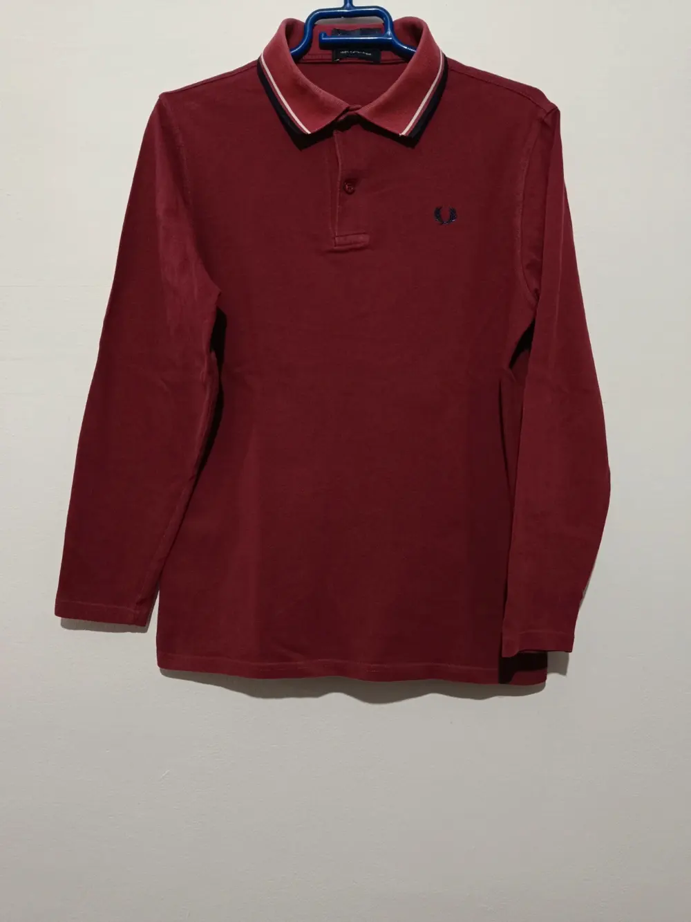 Polo manga larga Fred Perry talla S Cotton pique