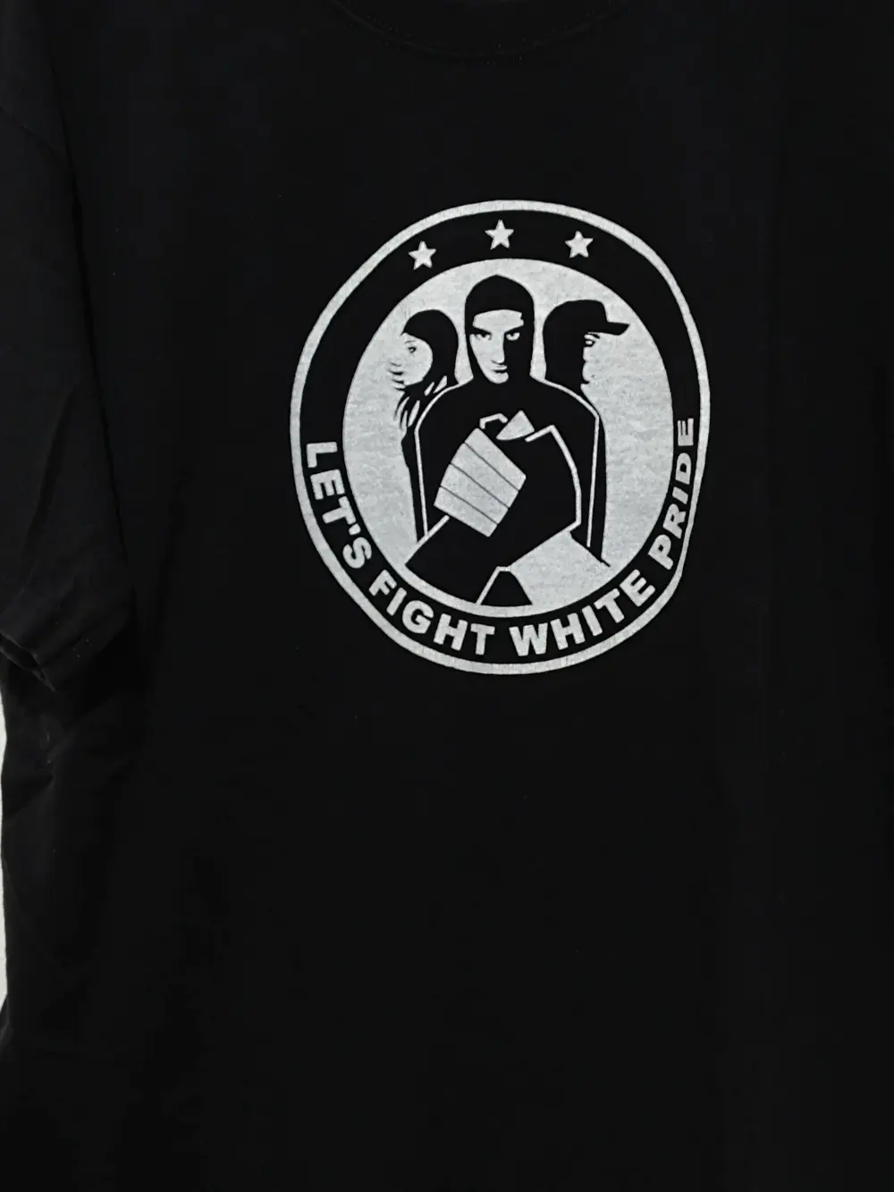 Camiseta manga corta Let's fight white pride talla L sirve para M ver medidas Fruit of the loom, foto 2