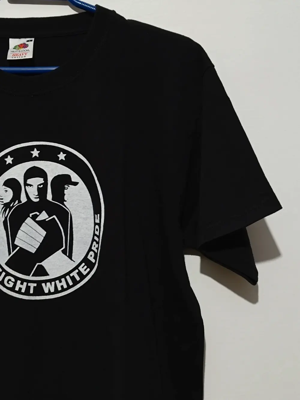 Camiseta manga corta Let's fight white pride talla L sirve para M ver medidas Fruit of the loom, foto 4