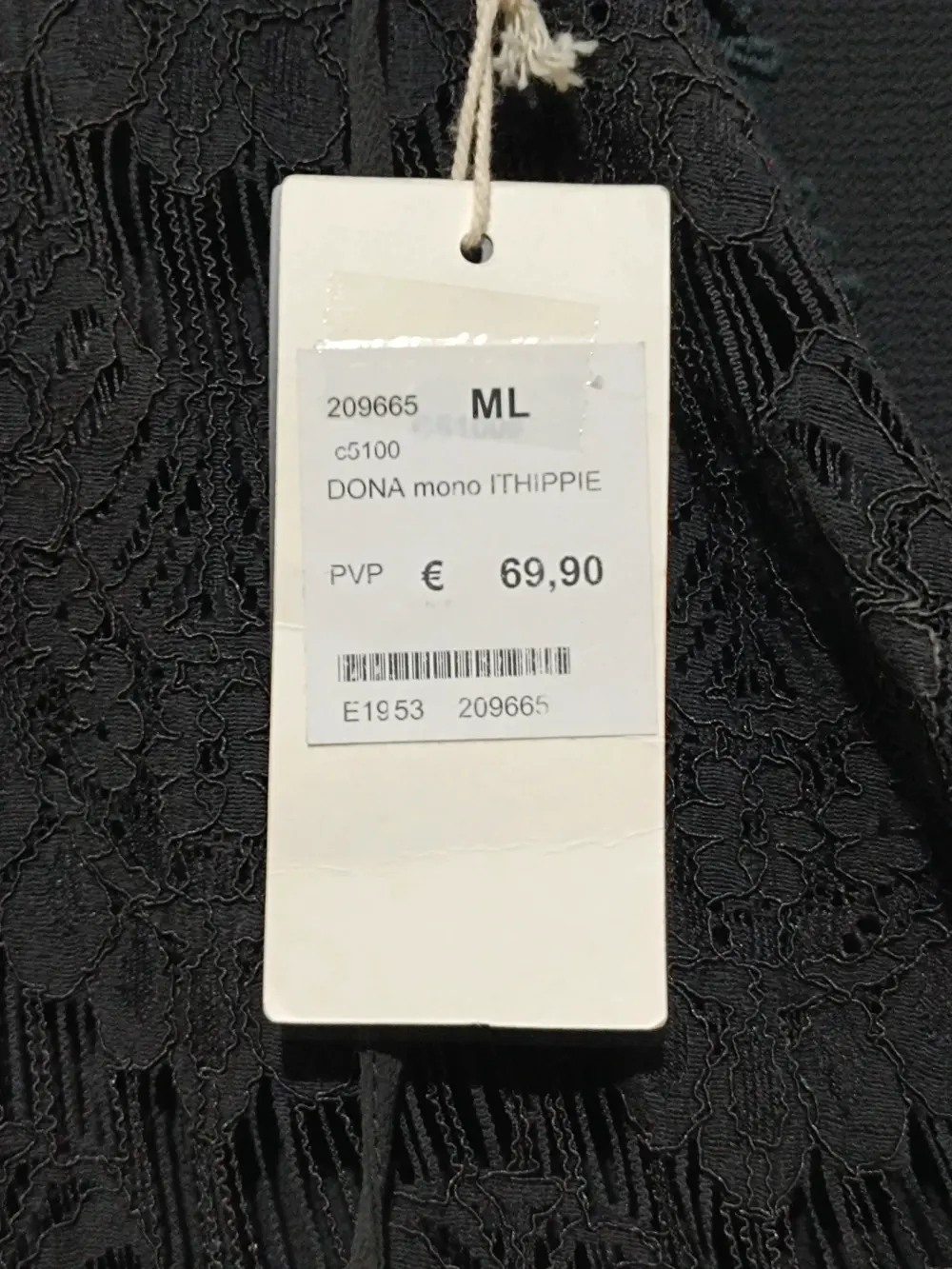 Mono corto cruzado negro verano It Hippie talla M/L ver medidas, foto 5