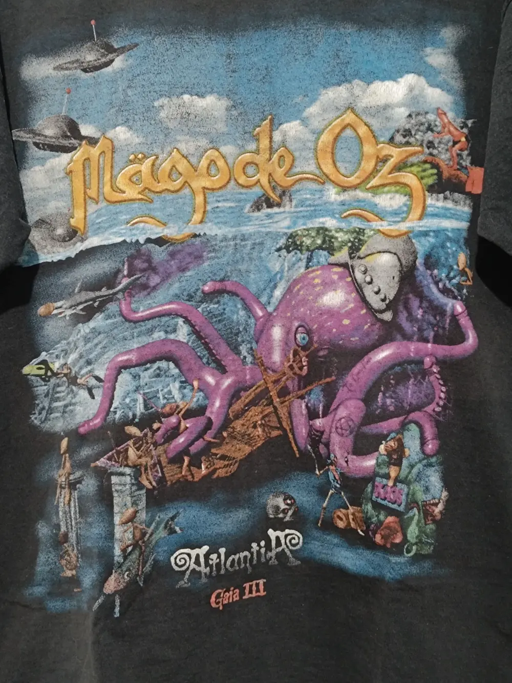 Camiseta vintage Mago de oz tour 2010 oficial Gaia III Atlantia talla M, foto 2