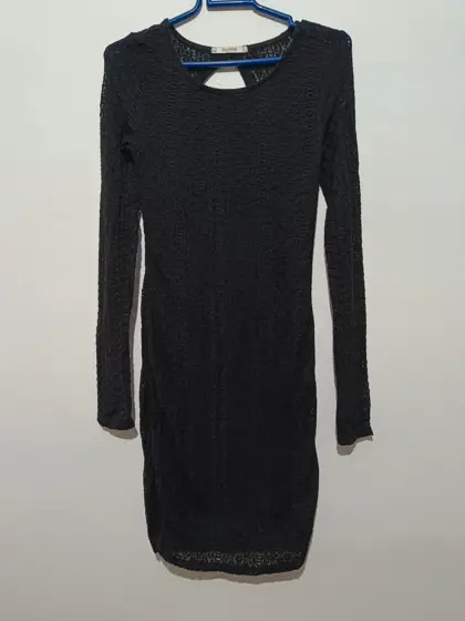 Vestido largo negro de punto Pull&Bear talla M