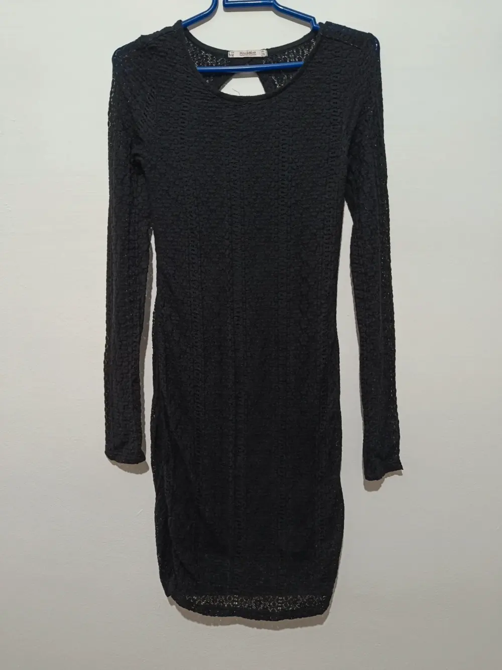 Vestido largo negro de punto Pull&Bear talla M