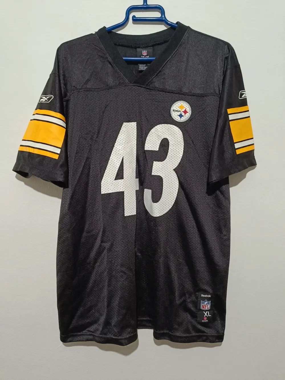 Camiseta NFL Pittsburgh Steelers 43 Polamalu Reebok talla 18/20 XL sirve para M ver medidas