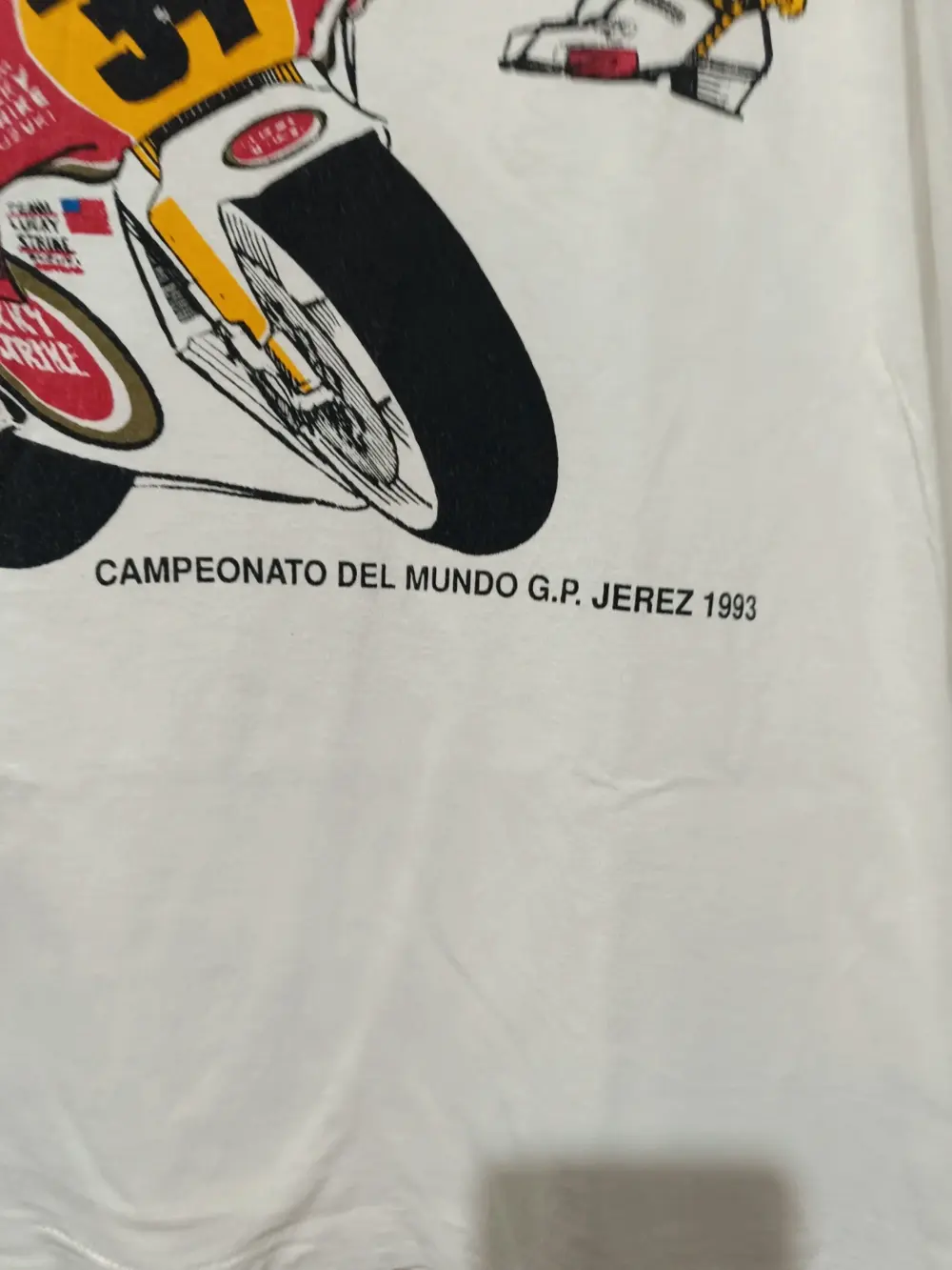 Camiseta vintage Kevin Schuantz 500cc G.P. Jerez 1993 talla M/L ver medidas, foto 4