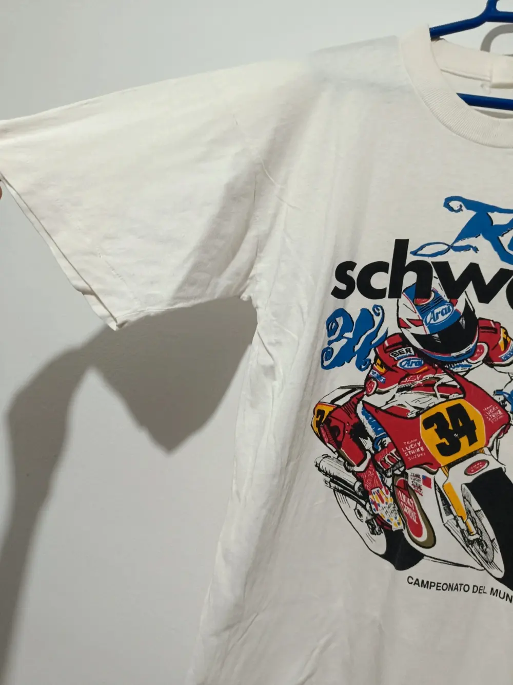 Camiseta vintage Kevin Schuantz 500cc G.P. Jerez 1993 talla M/L ver medidas, foto 5