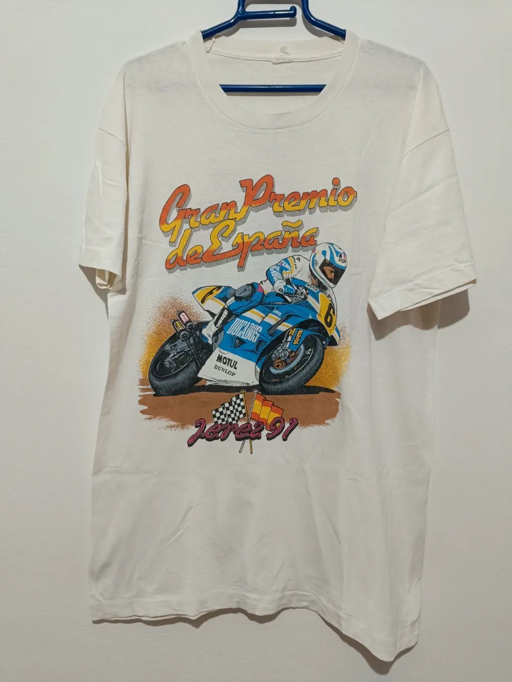 Camiseta vintage Gran Premio de España Jerez 1991 Motul Ducados Dunlop talla M/L ver medidas