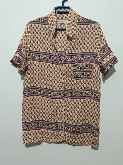 Camisa blusa estilo retro Creme Boheme talla única sirve para M ver medidas