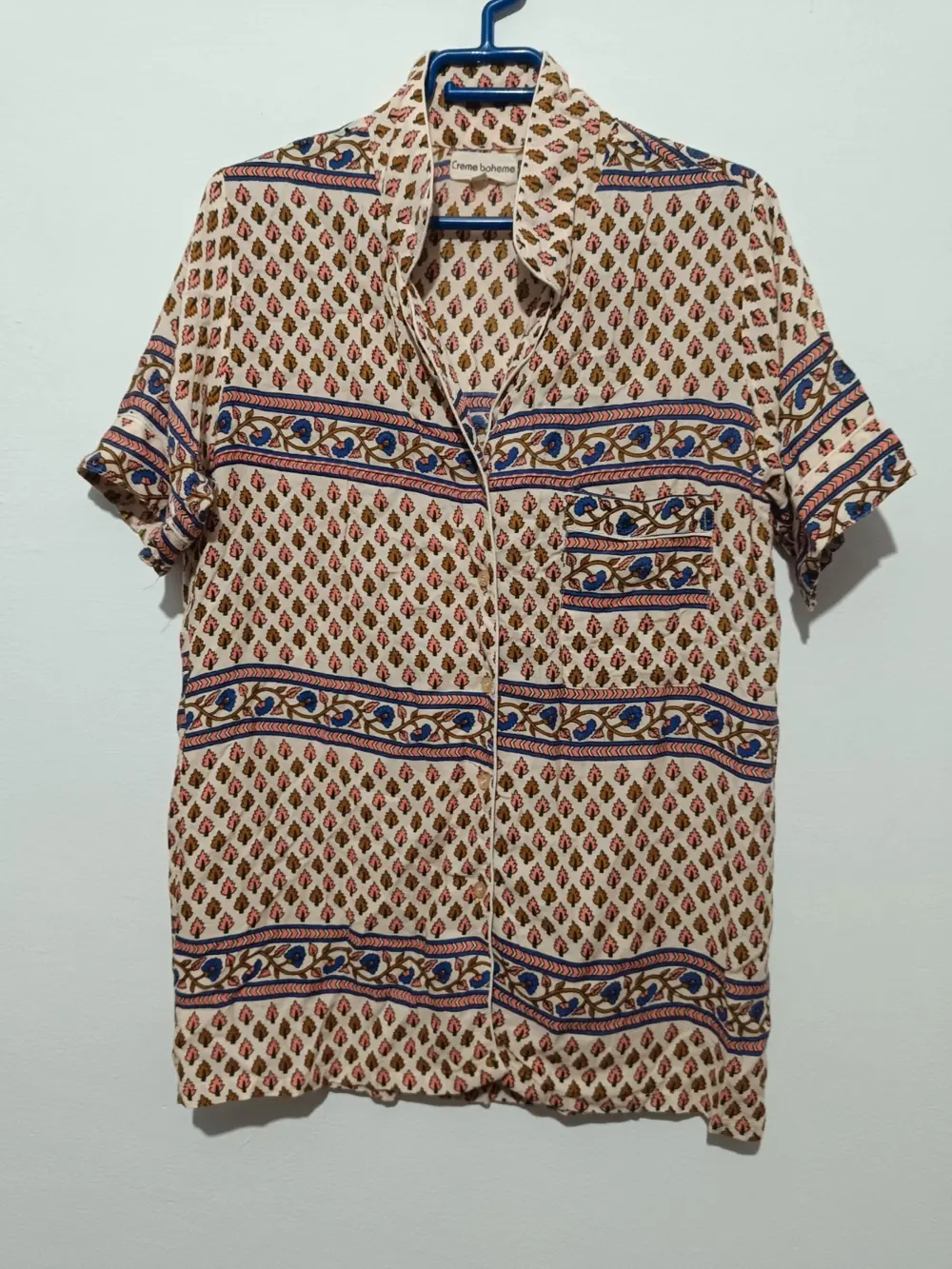 Camisa blusa estilo retro Creme Boheme talla única sirve para M ver medidas